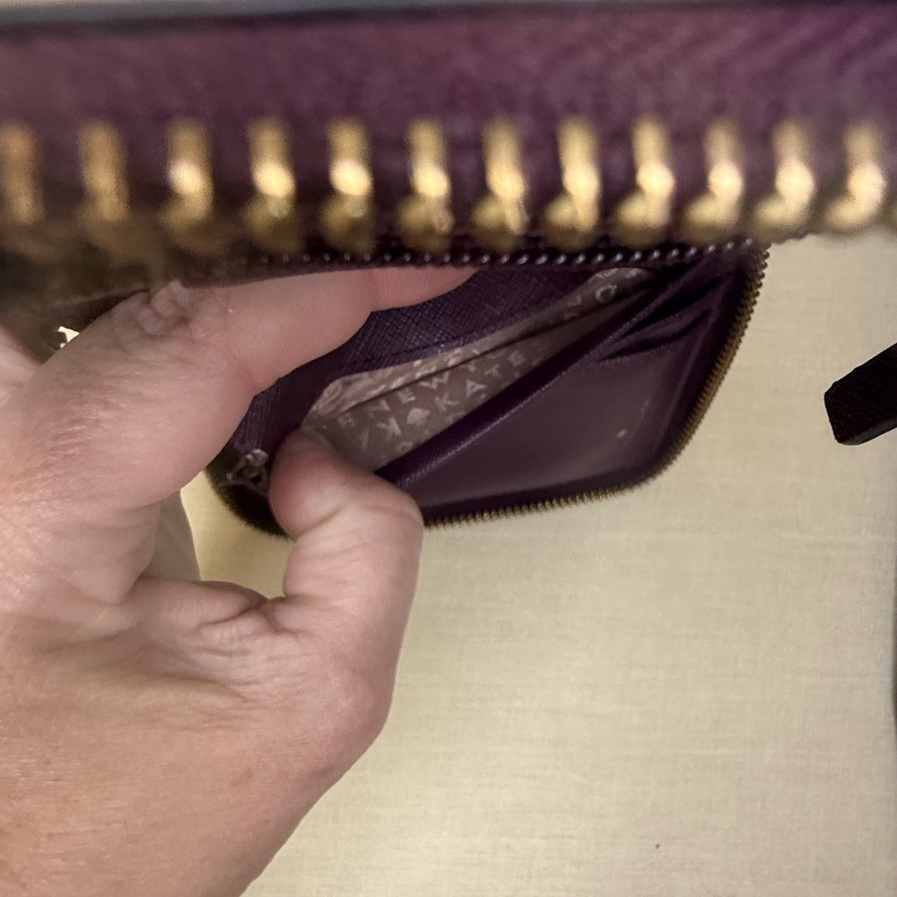 Kate Spade Burgundy Zip-Around Wallet - Like New - Picture 5 of 6